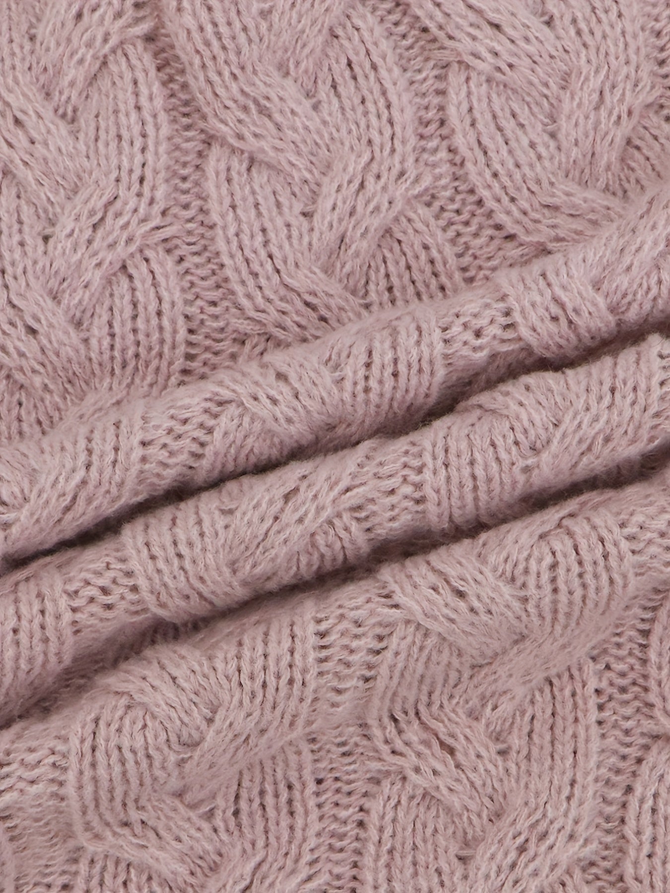 Cable Sleeve Hooded Sweater Loose Fit Pullover
