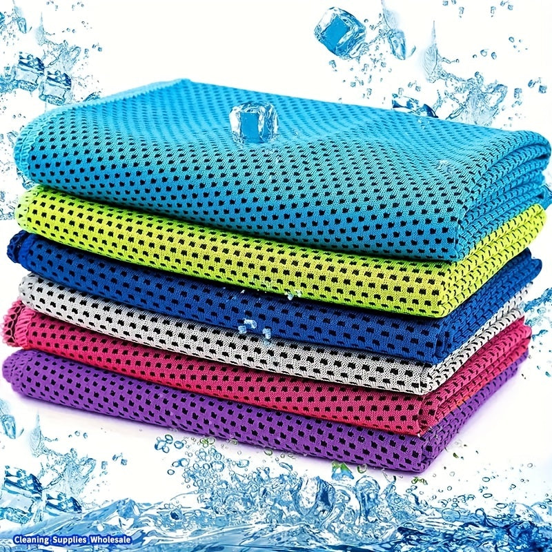 6pcs Quick Drying Sport Towel Solid Color Fiber Towel for Yoga Gym Camping