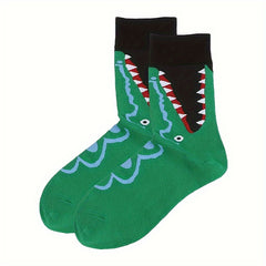 Funny Cartoon Print Mid Tube Socks for Women