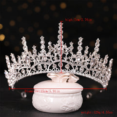 Baroque Crystal Golden Metal Bridal Crown