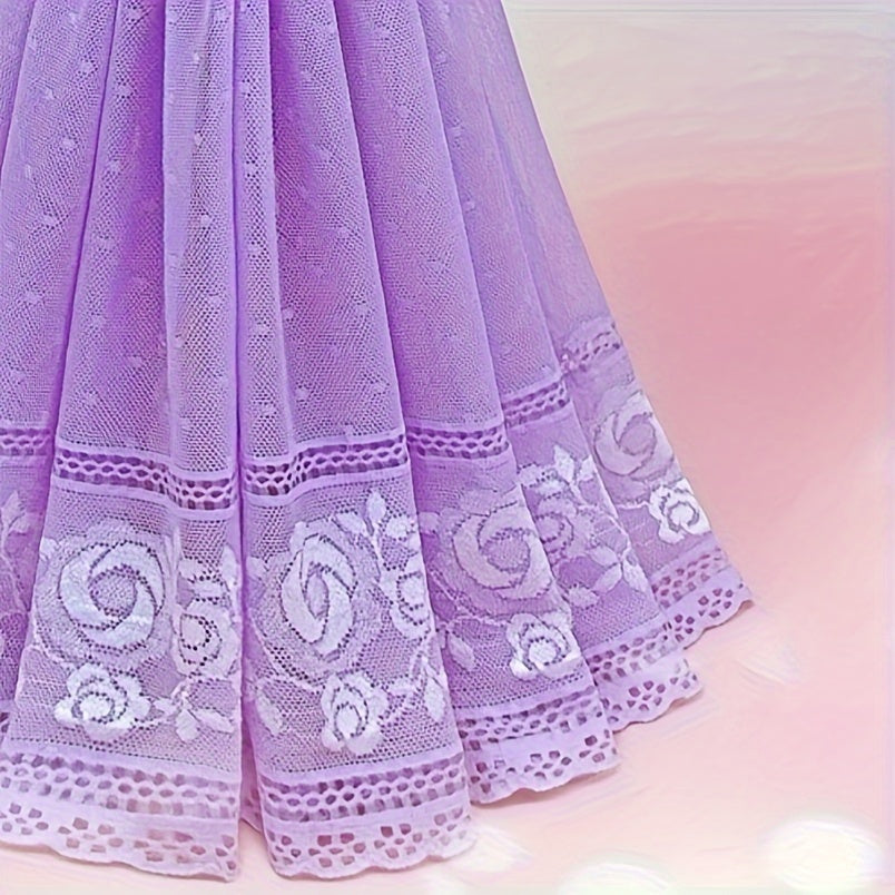 Doll Dress with Lace Detail and Faux Fur Shawl for Dolls Outfits