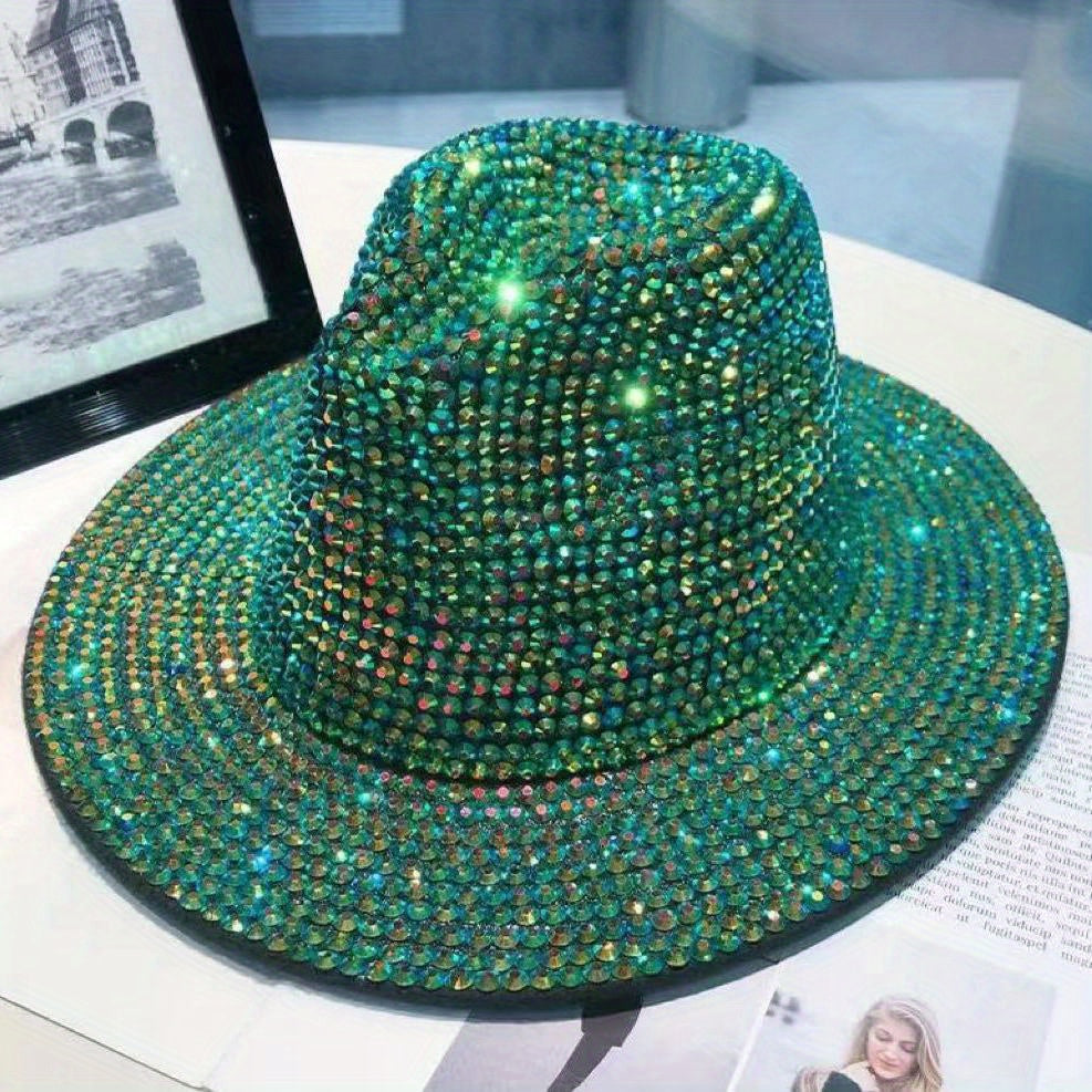 Outdoor Heavy Work Inlaid Diamond Felt Hat Fisherman Hat
