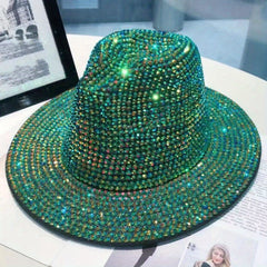 Outdoor Heavy Work Inlaid Diamond Felt Hat Fisherman Hat