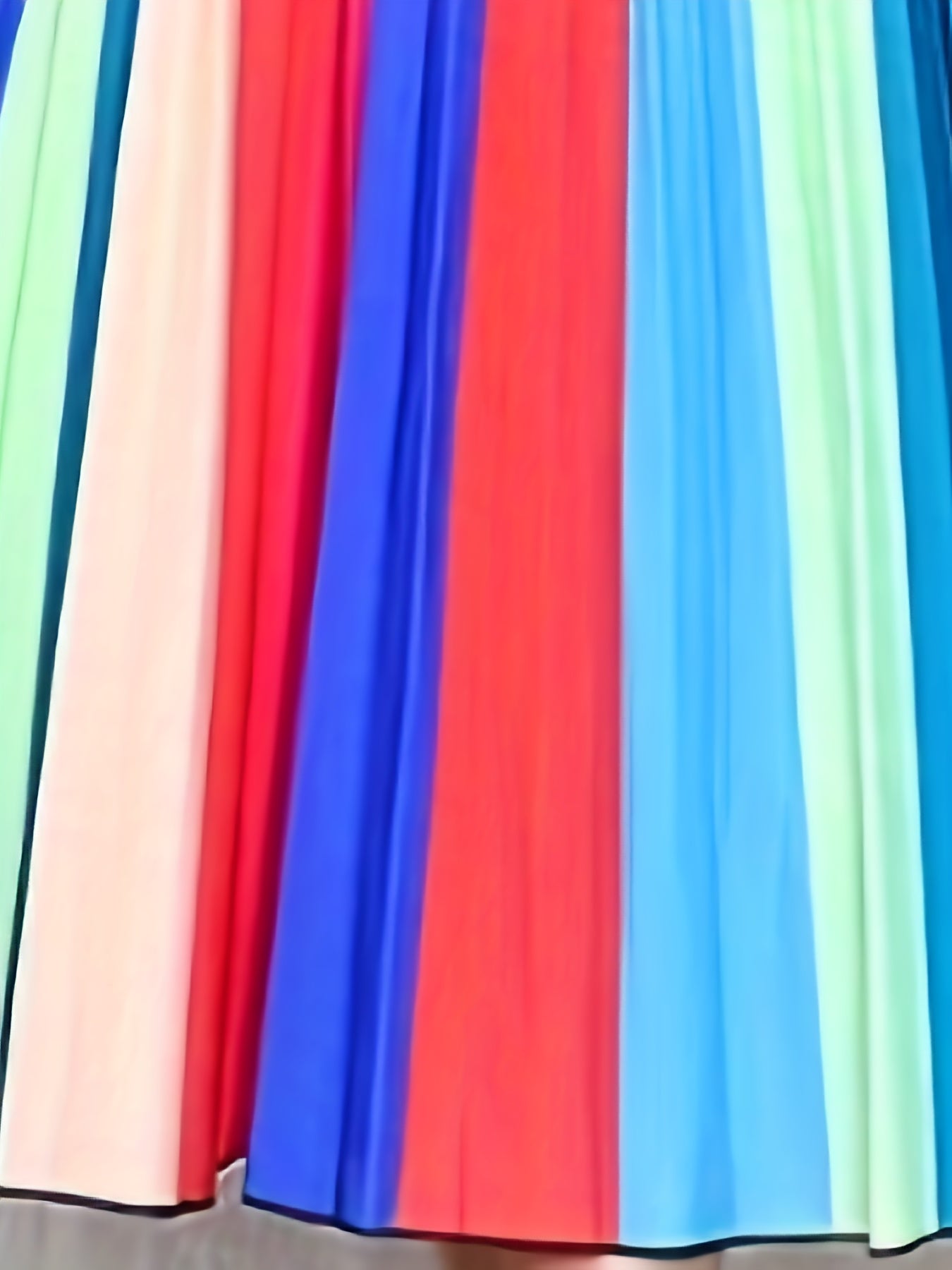Women's Plus Ombre Stripe Print High Rise Pleated Maxi Skirt