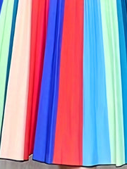 Women's Plus Ombre Stripe Print High Rise Pleated Maxi Skirt