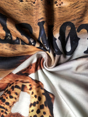 Men's Leopard Print Sports T-shirt Round Neck Tee Shirt