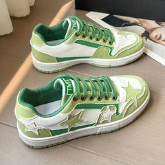 Women's Star Pattern Skate Shoes Casual Lace Up Outdoor Sneakers