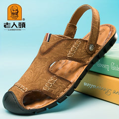 LAORENTOU Men's Wear resistant Non Slip Sandals Closed Toe Comfy Beach Shoes