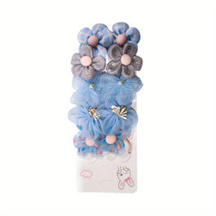 10pcs Flower Elastic Hair Tie Hair Accessories For Kids