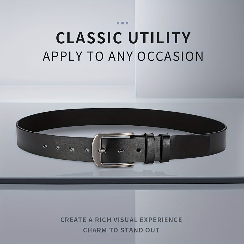 Men's PU Leather Buckle Belt for Suit Pants Jeans
