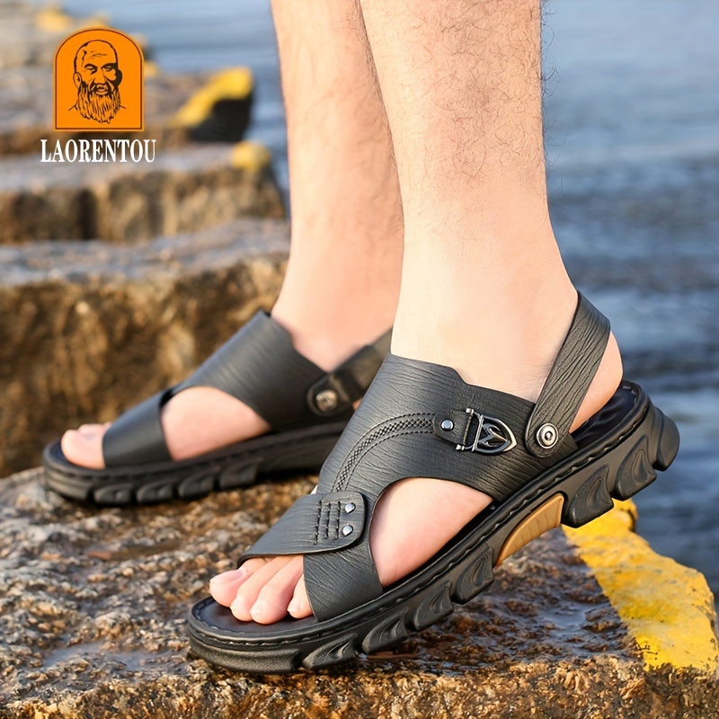 Men's Non Slip Sandals Quick Dry Closed Toe Rubber Sole Beach Shoes