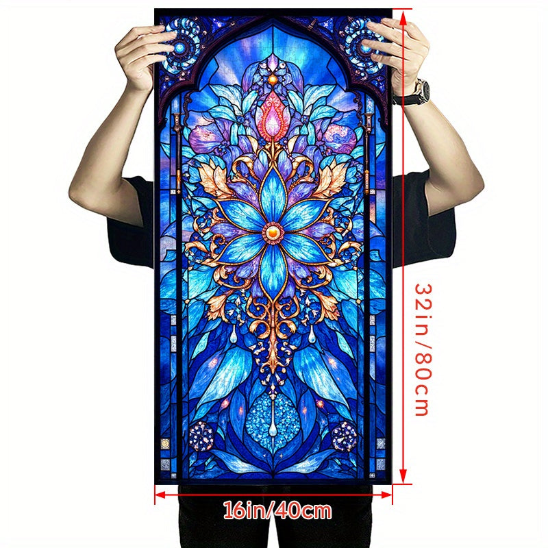 1000pcs Floral Stained Glass Door Jigsaw Puzzle