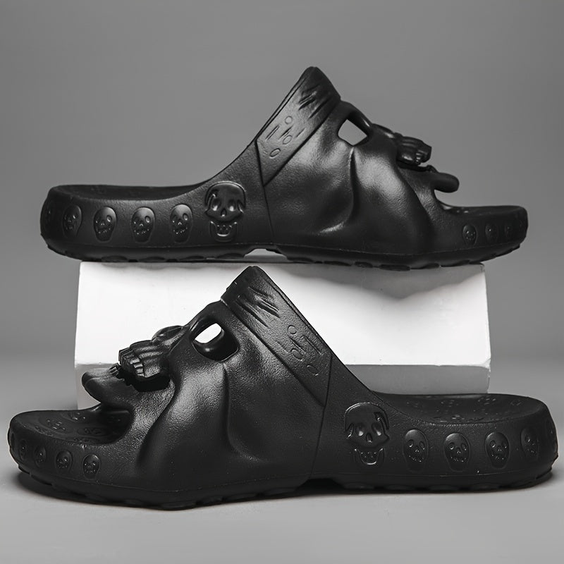 Men's Skull Slides Non Slip Slippers Soft Shoes Indoor Outdoor Beach