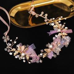 Colorful Crystal Braided Headbands for Bride