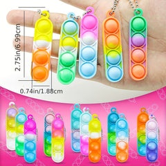 32Pcs Christmas Party Favors Toys Bulk Mini Pop Keychain Sensory Fidget Toys