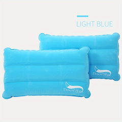 Compact Flocked Fabric Air Pillow for Camping Ergonomic Support Orange