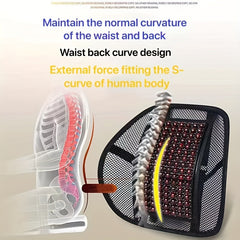 Car Wooden Bead Cushion Set - Breathable Waist Massage