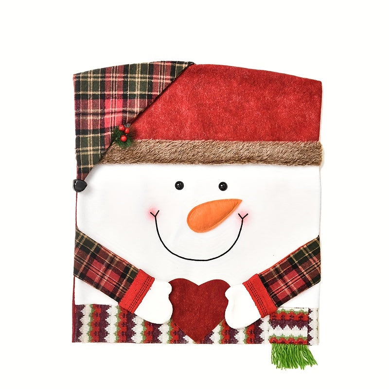 Christmas Chair Cover Stool Cover Santa Claus Snowman Elk Plush Fabric