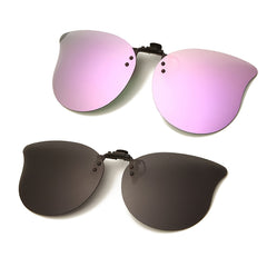 Cat Eye Polarized Clip on Flip Up Unisex Sunglasses