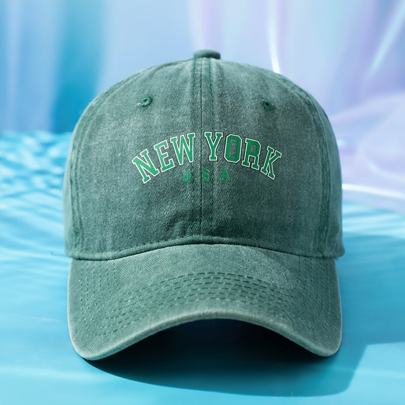 YORK Washed Baseball Cap Distressed Sun Hat