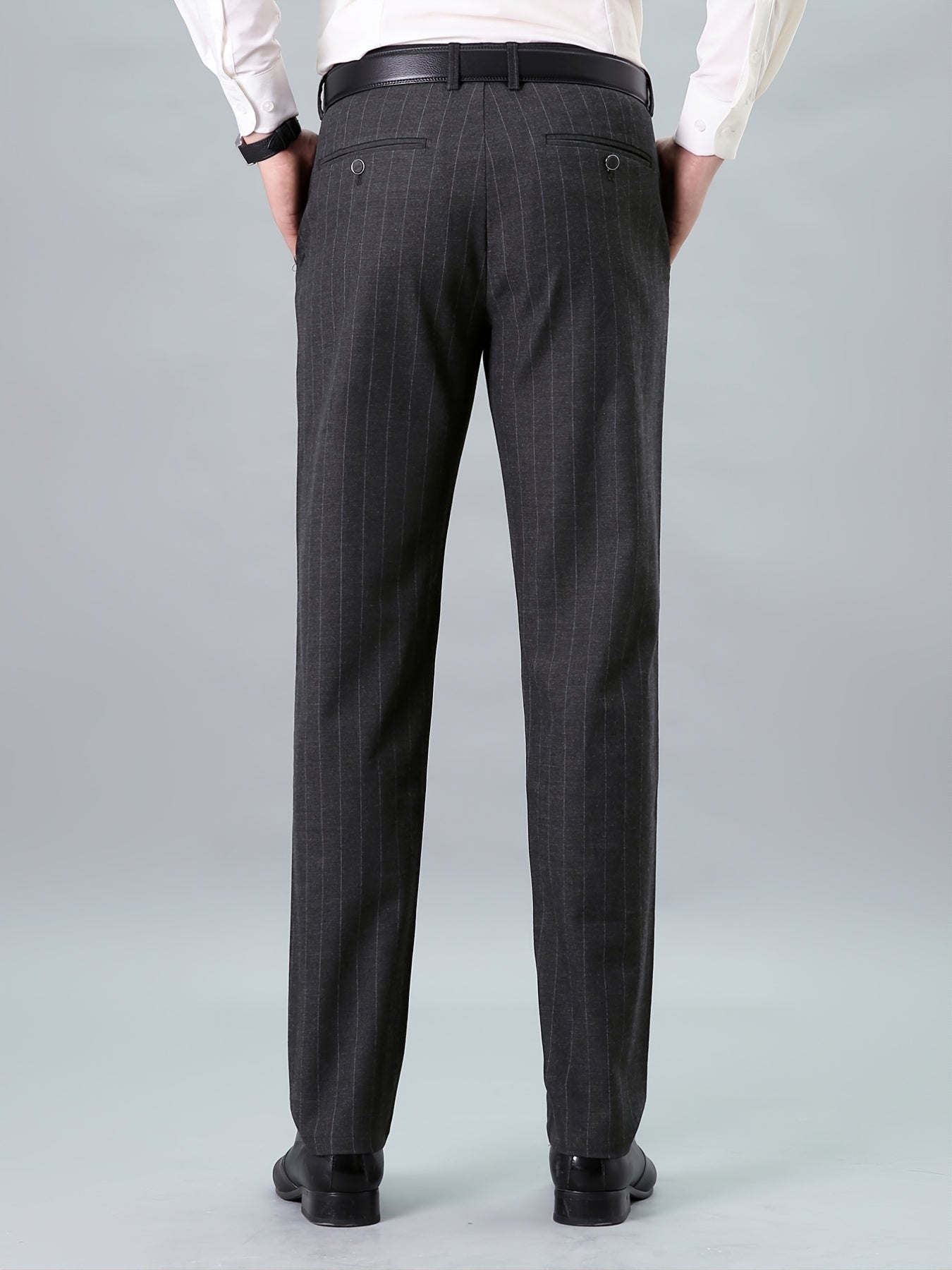 Men's Casual Straight Leg Trousers with Pockets