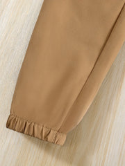 Boys Casual Letter Cargo Pants Elastic Waist Jogger Pants Kids Clothing