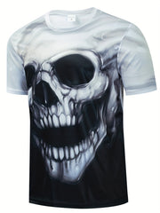 Men's Skull Print Short Sleeve T Shirt