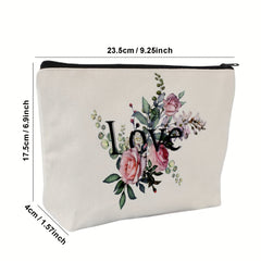 Floral Pattern Cosmetic Bag Travel Make Up Pouch Zipper Organizer
