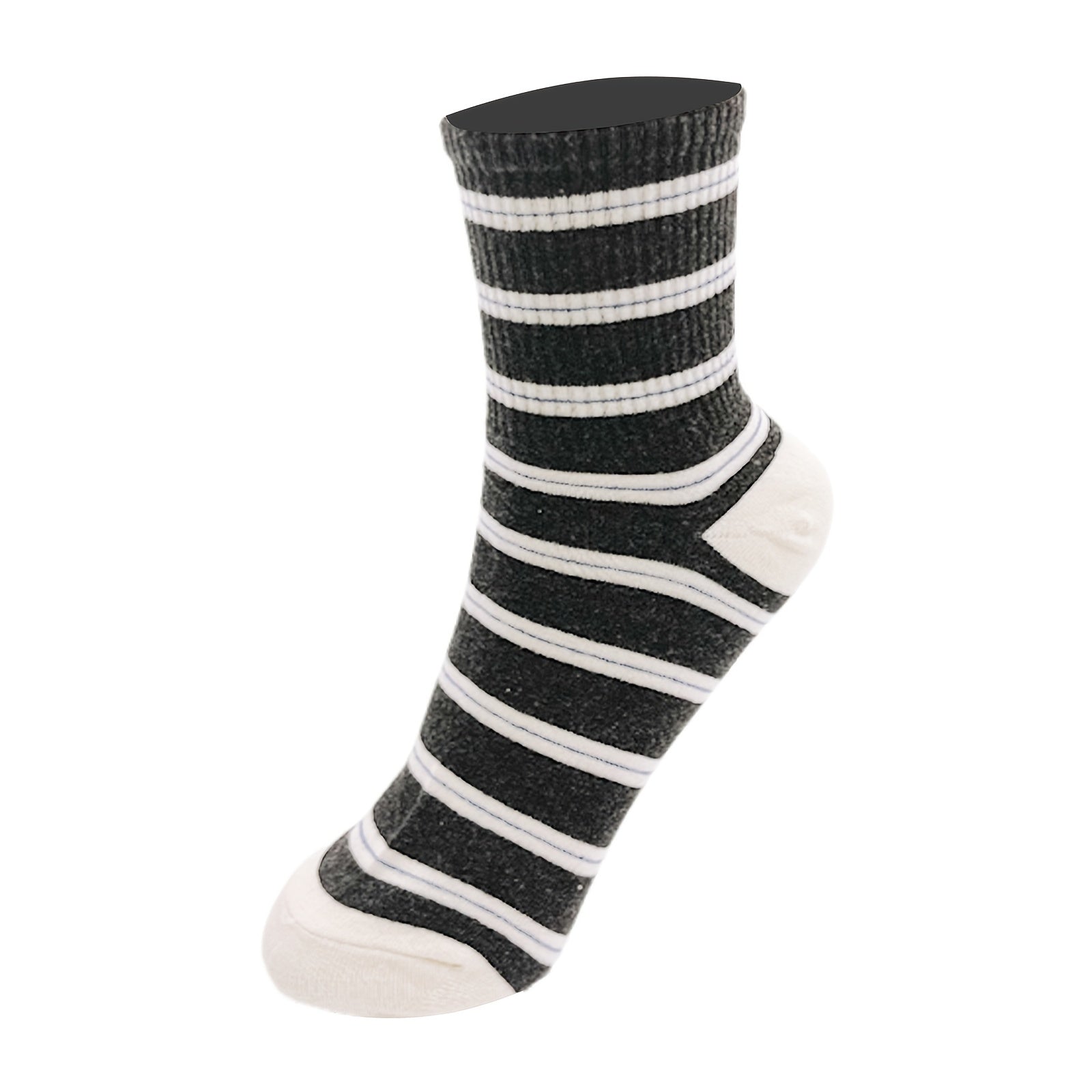 Striped Sports Socks Breathable Crew Length Women's Stockings
