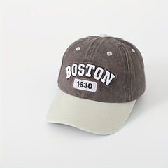 Kids Sunshade Distressed Baseball Cap with Letter Embroidery