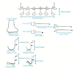 50pcs Pegboard Hooks Assortment with Pegboard Rack for Organizing Tools