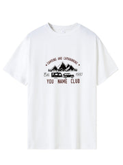 Mountain Top Camping Print Men's Graphic Crew Neck T shirt