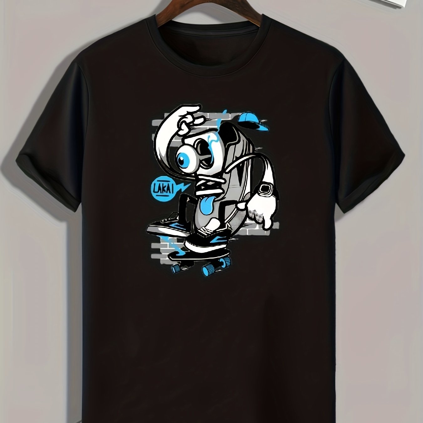 Skateboarding Pattern Print Men's Sports T shirt Graphic Tee