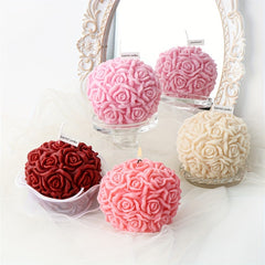 Rose Flower Ball Candle Silicone Mold for DIY Aromatherapy Resin Soap Ice