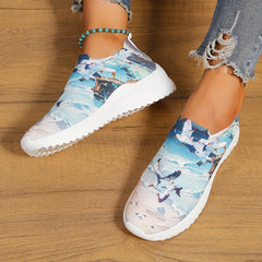 Women's Art Printed Sock Shoes Breathable Slip On Sports Shoes