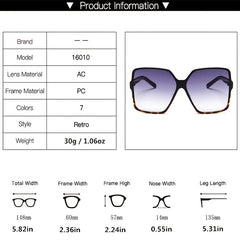 Oversized Square Womens Gradient Sunglasses UV400