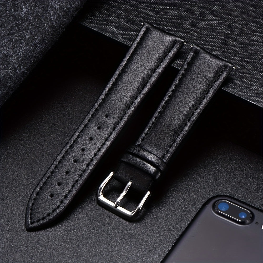 1pc Business PU Leather Strap 18 20 22 24mm Watch Strap