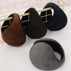 Men's Plush Fleece Winter Ear Warmers Soft Fuzzy Lining Brown Navy Gray