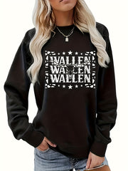 Bull Head Print Crew Neck Sweatshirt