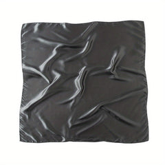 Gray Satin Square Scarf Classic Casual Shawl Women Head Wrap Bandana