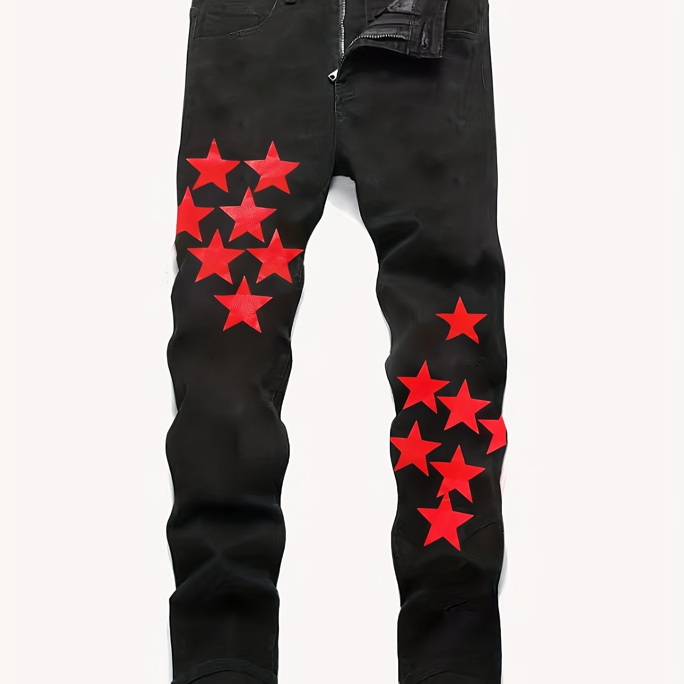 Regular Jeans Men's Casual Street Style Denim Pants With Pockets