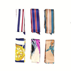 Pink Chain Print Skinny Scarf Bohemian Style