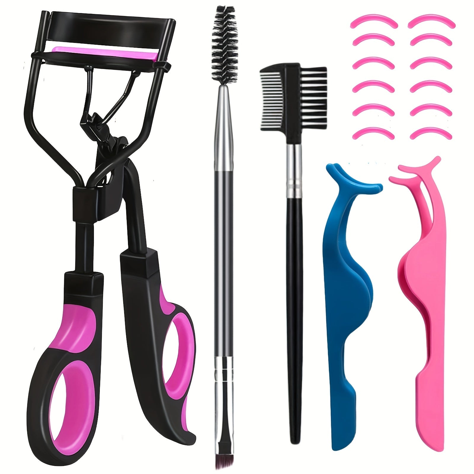 Eyelash Curler and Eyebrow Brush Kit - Lash Curler, Mascara Brushes