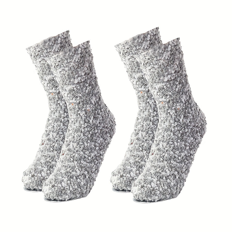 2 Pairs Pompom Fuzzy Socks Warm Mid Tube Women's Stockings