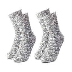 2 Pairs Pompom Fuzzy Socks Warm Mid Tube Women's Stockings