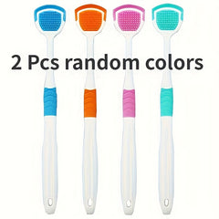 2pcs Silicone Tongue Scraper Oral Care Tool