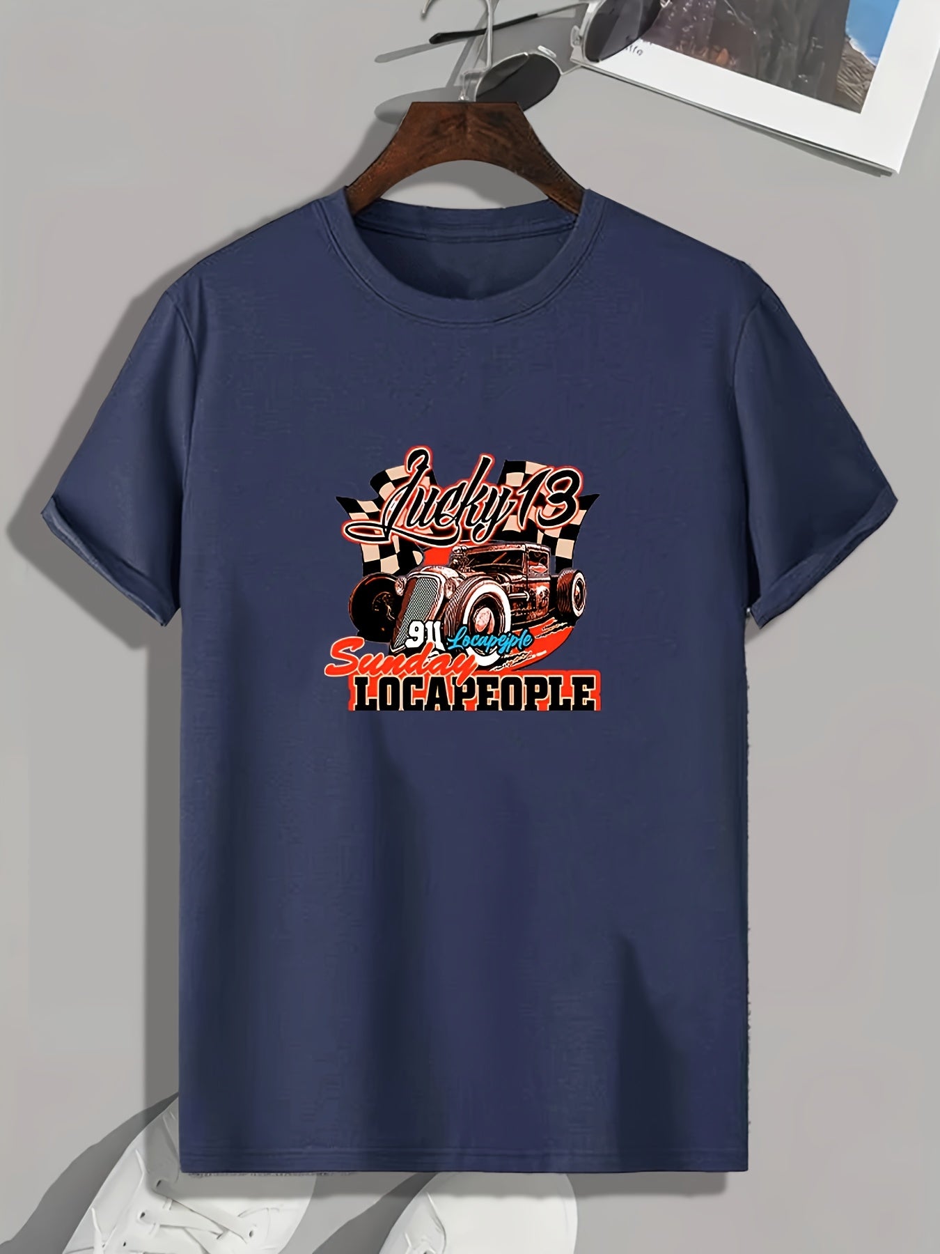 Car Pattern Print Men's Sports T-shirt - Summer Outdoor Clothing