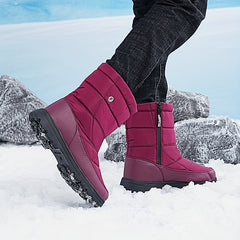 Non slip Zipper Hiking Boots Warm Snow Boots Women's Footwear