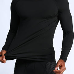 Winter Fleece Basketball Training T Shirt with Compression Sports Tights