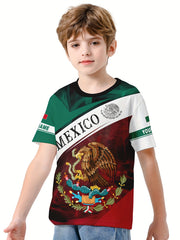 MEXICO Boys Creative T-shirt Summer Kids Outgoing Clothes